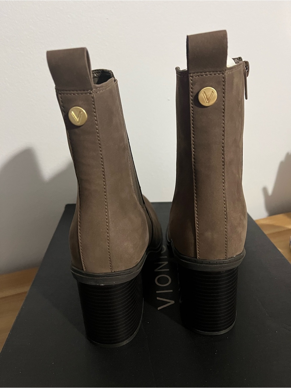 Vionic Taupe Chelsea Block-Heel Ankle Boots - Picture 6 of 7